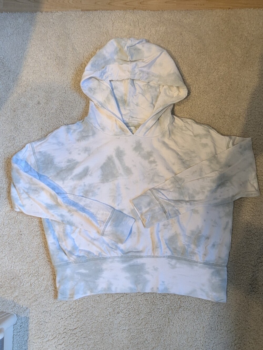 Aerie Offline Tie Dye White/Green Cozy Soft Hoodie Sweatshirt Size Medium